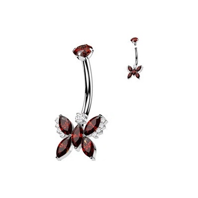 Šperky4U piercing do pupíku TITAN červená TIT1385-R