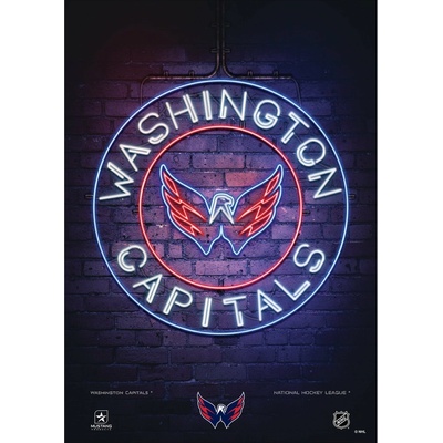 Mustang Plagát Washington Capitals NHL Neon 12" x 16"