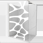 Mexen Kioto душ стена Walk-in 110 x 200 cm, бяла вълна 8 mm, четка никел - 800-110-101-97-97 (800-110-101-97-97)