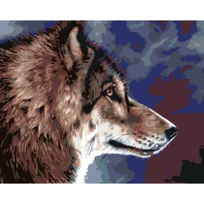 Zuty Malování podle čísel Hlava vlka 100 x 80 cm bez rámu a bez vypnutí plátna