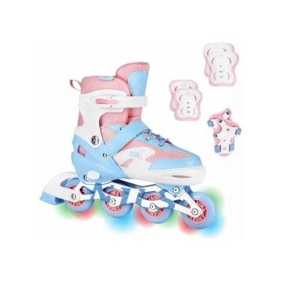 NILS Extreme Na0189 led set inline skates protectors moonbeam white size s(31-34) nils extreme