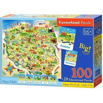 Castorland Mapa Polský 100 dílků