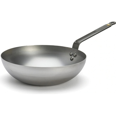 Wok MINERAL B 28 cm, stříbrná, ocel, de Buyer