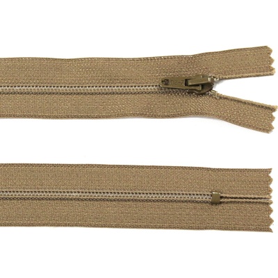 Spirálový zip no.3 nerozepínací 22cm - více barev color: 689 béžovo-hnědá