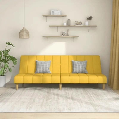 vidaXL 2místná rozkládací pohovka žlutá textil 11461.375831