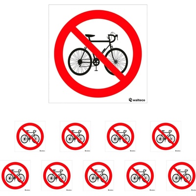Walteco Zákaz vstupu s koly - symbol, 90x90mm, samolepka Množství: 10 ks , 20115BP2