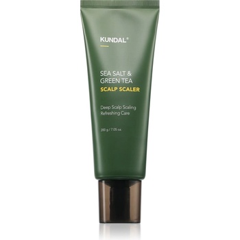KUNDAL Sea Salt & Green Tea Scalp Scaler дълбоко почистващ пилинг стимулиращ растежа на косата 200 гр