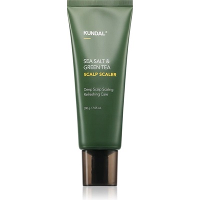 KUNDAL Sea Salt & Green Tea Scalp Scaler дълбоко почистващ пилинг стимулиращ растежа на косата 200 гр