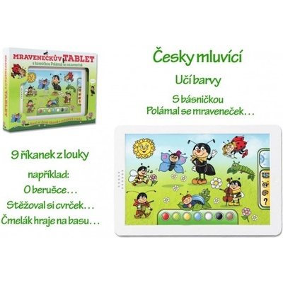 Teddies Mravenčekov tablet plast 30x20x2cm na batérie so zvukom v krabici 38x28x45cm
