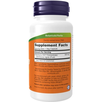 Now Foods Foods Elderberry 500mg 120 vkapslí