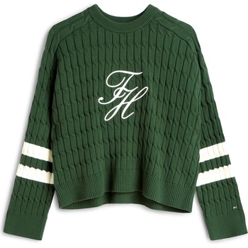 Tommy Hilfiger Блуза Tommy Hilfiger Women's Textured Graphic Cropped Sweatshirt - National Forest