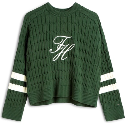 Tommy Hilfiger Блуза Tommy Hilfiger Women's Textured Graphic Cropped Sweatshirt - National Forest