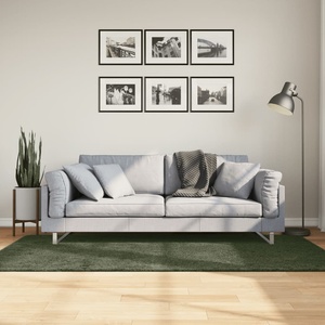 vidaXL Килим HUARTE с къс косъм, мек и миещ се, горско зелен 100x200см (375093)