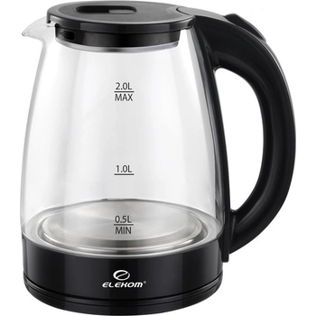 Elekom Електрическа Кана ЕК-1800g, 2 Литра, 1500 w, Термоустойчиво тяло от боросиликатно стъкло