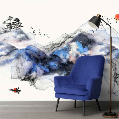 Decono Фототапет Абстрактни Сини Планини