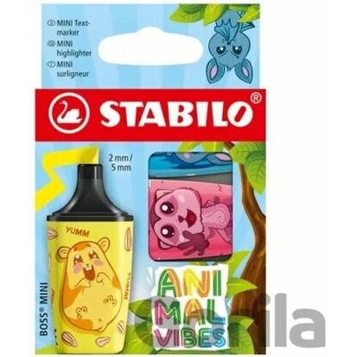 Zvýrazňovač - STABILO BOSS MINI Animal Vibes - 3 ks sada - neonové farby - STABILO