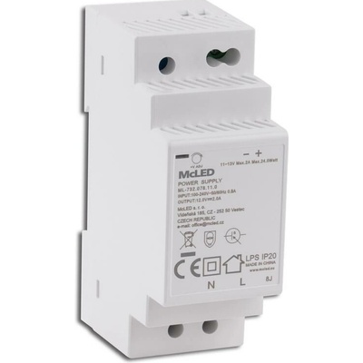 MCLED Napaječ LED 12VDC/2A pro LED pásky 24W, na DIN lištu, IP20 ML-732.078.11.0