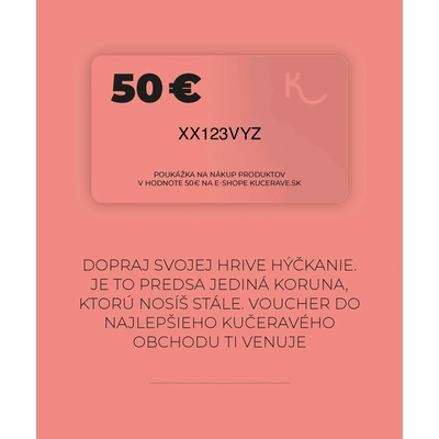 KUČERAVÁ Darčeková poukážka do e-shopu v hodnote 50€ – ružová zjednodušený elektronický dizajn e-mailom