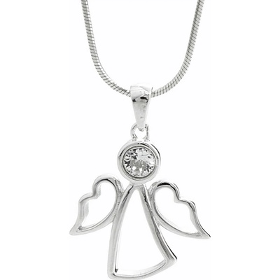JSB Bijoux Strieborný Anjel s krištáľovými kameňmi Swarovski® 92300317cr (Ag 925/1000, 1,97 g)