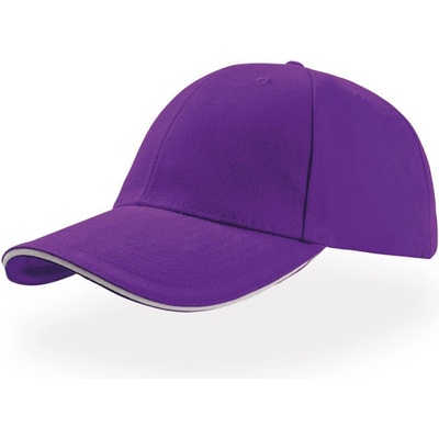 Atlantis Headwear Liberty Sandwich 6 panelová COT-330005g5199 Fialová/bílá