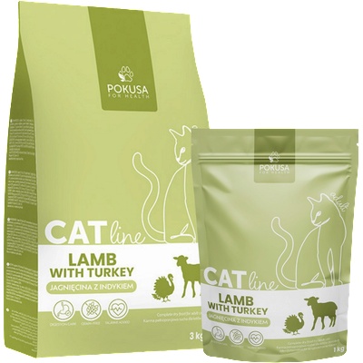POKUSA POKUSA - храна за възрастни котки с агнешко с пуешко, 1 кг, 3 кг - Полша (PO_2LbTc-1)