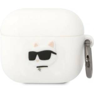 Karl Lagerfeld Кейс Karl Lagerfeld KLA3RUNCHH за AirPods 3, бял / бял, Silicone Choup (KF001473-0)