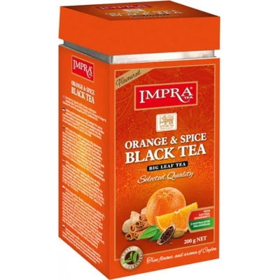 Liran Cejlonský černý čaj Impra s pomerančem a kořením sypaný velkolistý Black tea Orange & Spice big leaf tea 200 g