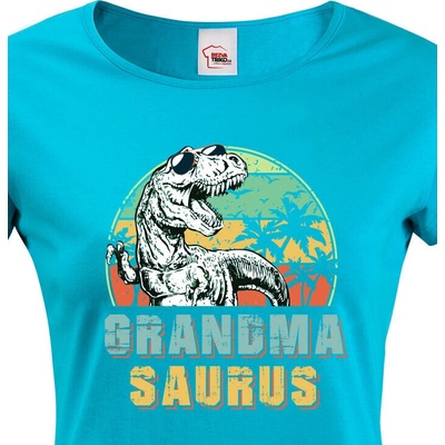 Canvas Dámské tričko pro babičky Grandmasaurus Modrá