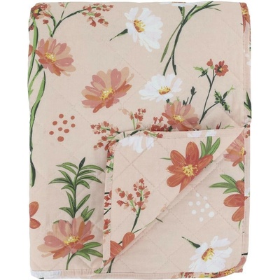 Chic Antique Ružový bavlnený prehoz s kvetmi Aix Quilt Wild Flowers 130 x 180 cm