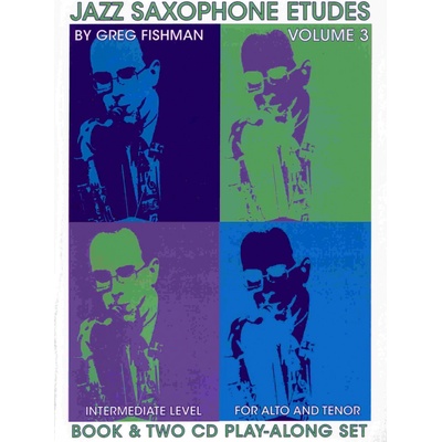 JAZZ SAXOPHONE ETUDES 3 + 2x CD alto/tenor saxofon