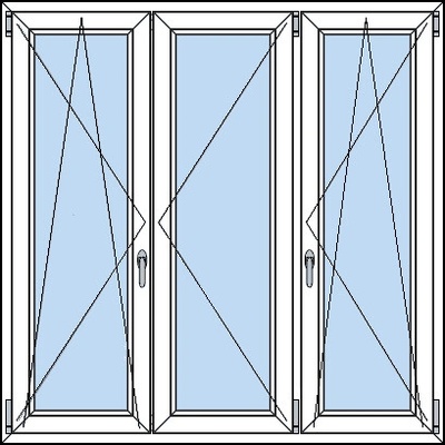 OknaDvereNaMiru.cz Trojkřídlé plastové okno OS + O + OS bílá 255 x 130 cm