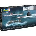 Revell Пластмасов модел на подводница 05186 - 70 години Бундесвер: Вилхелм Бауер, Тип 206А, Клас 2 (1: 144