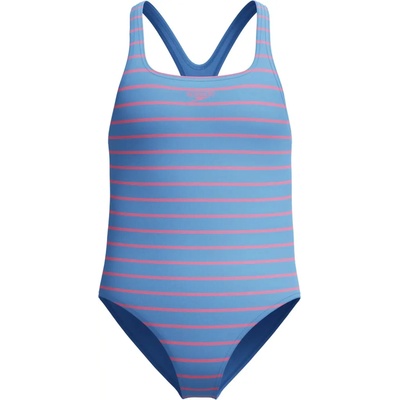 Speedo Girls Medalist Printed Swimsuit periwinkle blue