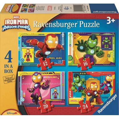 RAVENSBURGER Iron Man a jeho úžasní přátelé 4v1 12,16,20,24 dílků