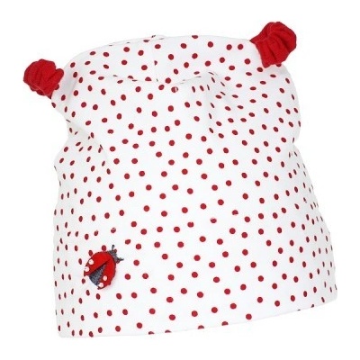 dětská dívčí čepice Pupill Ladybug červené puntíky