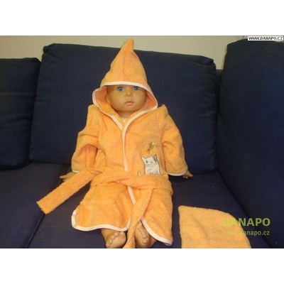 DANAPO Župan oranžový + frote žínka