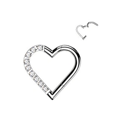 Šperky4U TITAN piercing segment srdíčko TIT1762-L