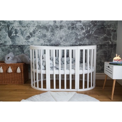 Ourbaby oval bed 7in1 white bílá