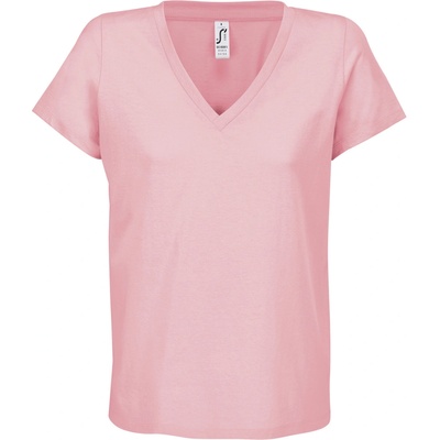 SOĽS Regent Dámske tričko s výstrihom do V SL04766 Candy Pink
