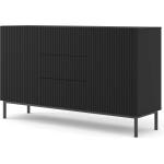 BIM Furniture Комод Ravenna B 150 2D3S фрезован фолиран MDF, черно (RAVENNACAB150BMBLF)