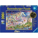 Ravensburger Светещ пъзел Ravensburger от 200 XXL части - Пеперуди и еднорог (12000872) - baby