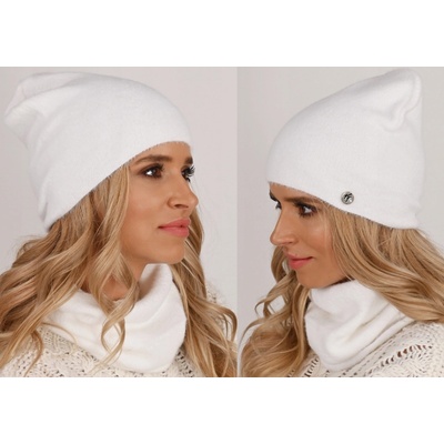 Fashionweek Exkluzivní alpakový zimní set čepice a šála ZIZI-AL1 Bílá