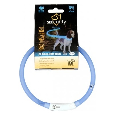 Duvoplus USB - светещ нашийник за кучета - син, обиколка 45 см, Белгия - 1270003