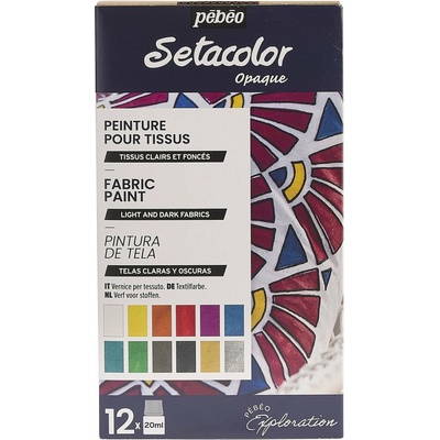 Pébéo Setacolor Shimmer barvy na textil 12 x 20 ml Discovery