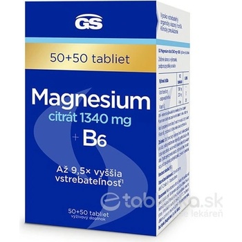 GS Magnesium citrát 1340mg + B6 50 + 50 tabliet