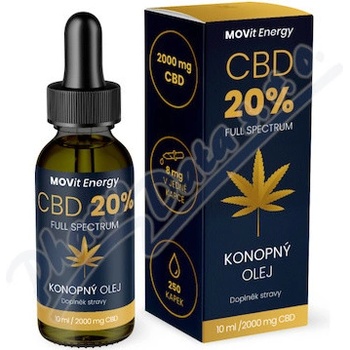MOVit CBD 20% Full Spectrum konopný olej 10 ml