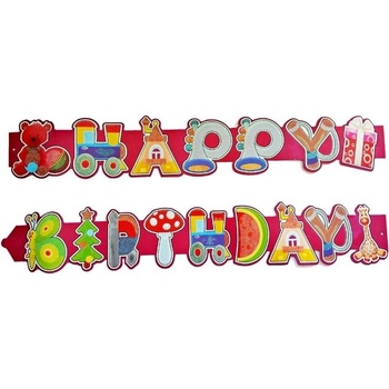 Парти украса Happy Birthday, банер (2-8285)