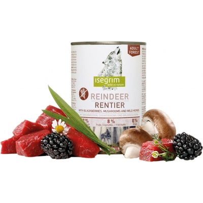 Isegrim Dog Adult Mono Reindeer pure with Blackberries Champignons & Herbs 800 g