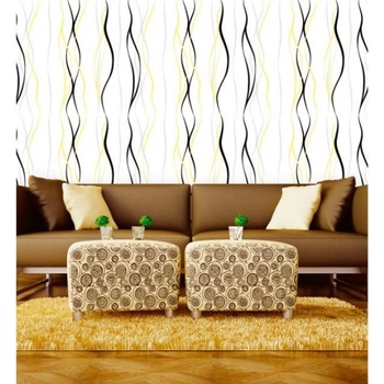 DIMEX ART s. r. o Луксозна флизелинова тапета жълти вълнообразни линии