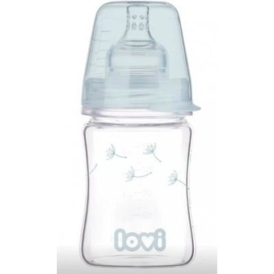 LOVI sklenená fľaša Botanic Blue 150 ml